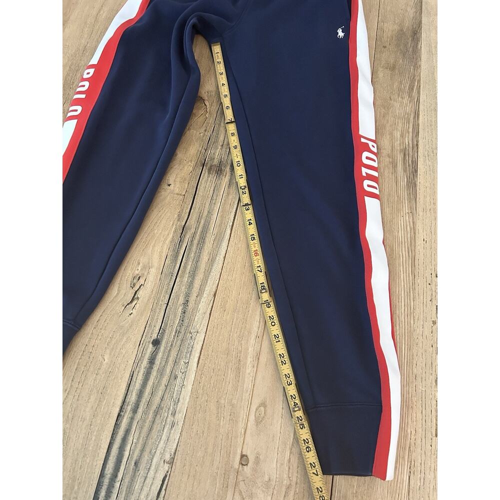 Polo Ralph Lauren Sweatpants XSTP Heavy Striped Logo Preppy Drawstring - Picture 10 of 11